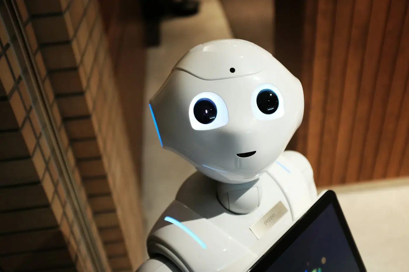 A friendly robot assistant ready to work
